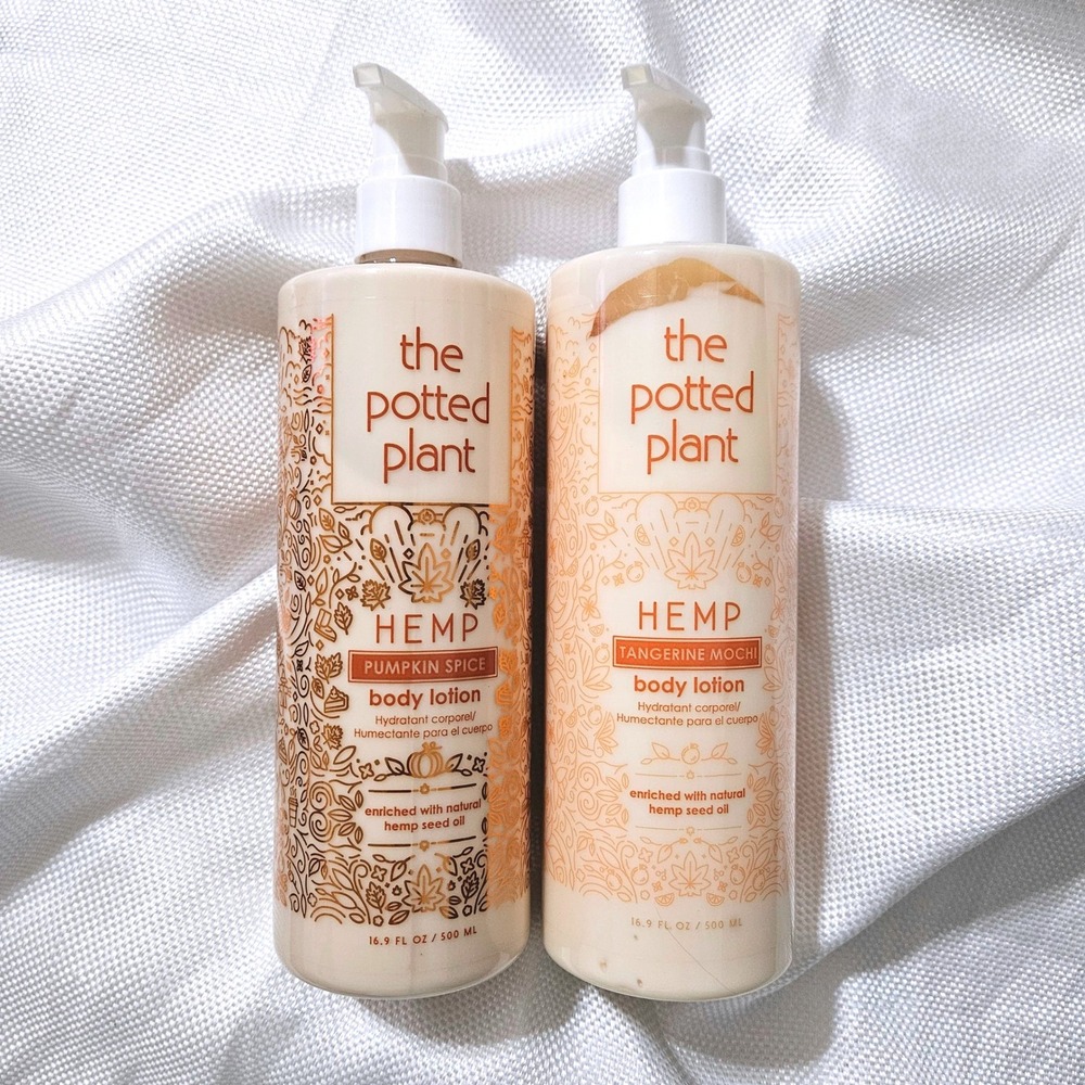 The Potted Plant Hemp Body Lotion Pumpkin Spice Tangerine Mochi 16.9oz Set of 2